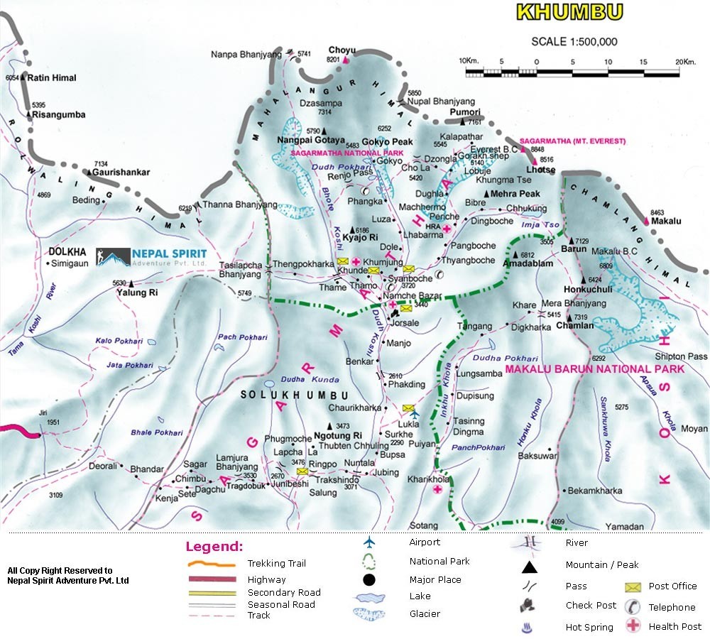 Everest Trek from Lukla map